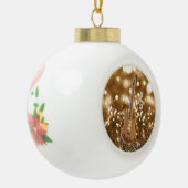 Golden Bokeh Guitar Keramische Bal Ornament (Links)
