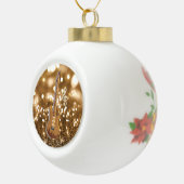 Golden Bokeh Guitar Keramische Bal Ornament (Rechts)