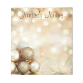 Golden Bokeh Ornament Balls Notitieblok (Voorkant)