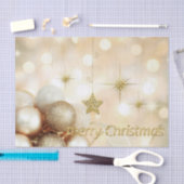 Golden Bokeh Ornament Balls & Stars Kerstmis Tissuepapier (Craft)