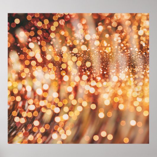 Golden Bokeh speelt  licht Poster (Voorkant)