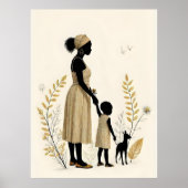 Golden Bond: Mother and Child with Deer Poster (Voorkant)