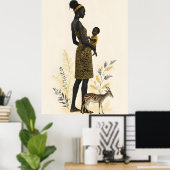 Golden Bond: Mother and Child with Zebra  Poster (Thuiskantoor)