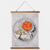 Golden Bonsai Sunrise Mozaïek Hangend Wandkleed (Voorkant)