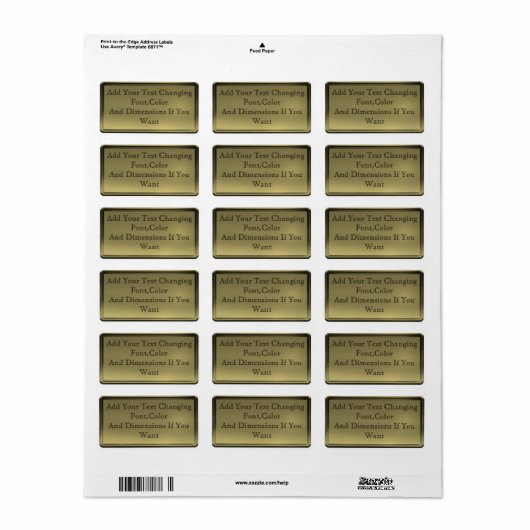 Golden Bord Label (Full Sheet)
