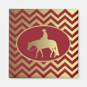 Golden/Bordeaux Pleasure Horse Magneet