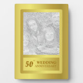 Golden Border 50th Wedding Jubileum Fotoplaat (voorkant)