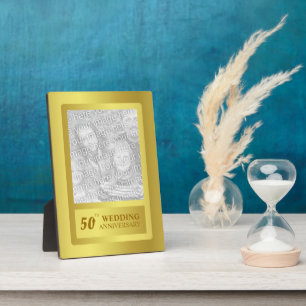 Golden Border 50th Wedding Jubileum Fotoplaat