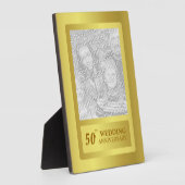 Golden Border 50th Wedding Jubileum Fotoplaat (Zijkant)