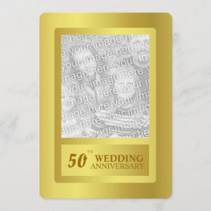Golden Border 50th Wedding Jubileum Kaart
