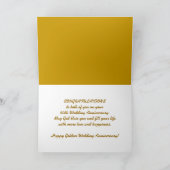 Golden Border 50th Wedding Jubileum Kaart (Binnen)