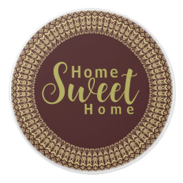 Golden Border Arabesques Bloemenelementen op Keramische Knop