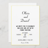 Golden Border bruiloft uitnodiging (Voorkant / Achterkant)