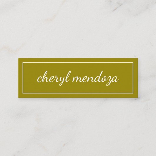 Golden Border Cursive Text Mini Visitekaartje (Voorkant)