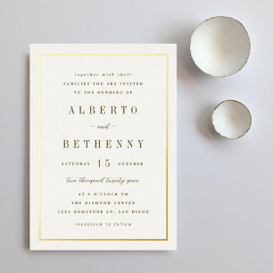 Golden Border Folie Uitnodiging