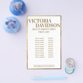 Golden Border Luxury Price List Flyer (Enkel)