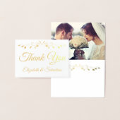 Golden  Border Photo Weddenschap Hartelijk dank Folie Kaarten (Display)