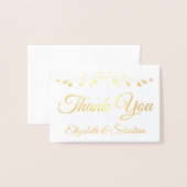 Golden  Border Photo Weddenschap Hartelijk dank Folie Kaarten (Voorkant met envelop)