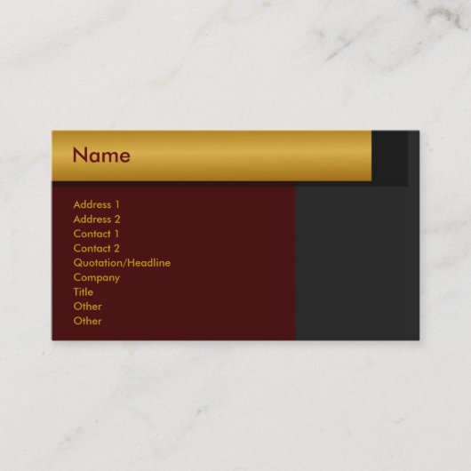 Golden Border Profile Card Visitekaartje (Voorkant)