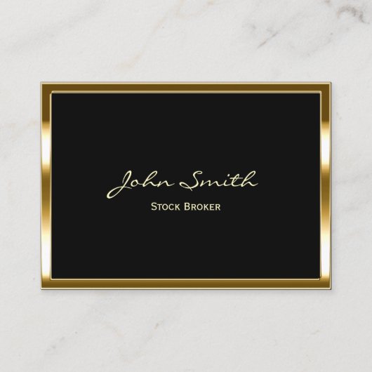 Golden Border Stock Broker Visitekaartje (Voorkant)