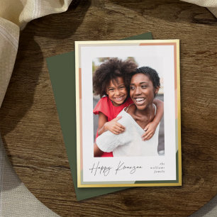 Golden Border   Verticale foto Kwanzaa Folie Feestdagenkaart