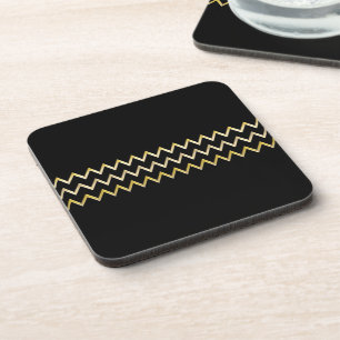 Golden Border - zigzag + je rug & tekst Bier Onderzetter