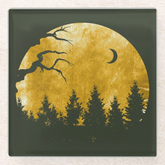 Golden Bossen Glazen Onderzetter (Voorkant)