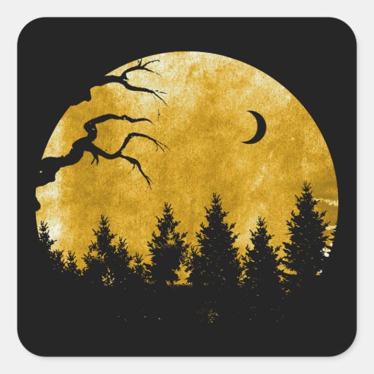 Golden Bossen Vierkante Sticker (Voorkant)