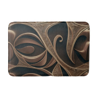 Golden Botanical Flow Elegant Badmat
