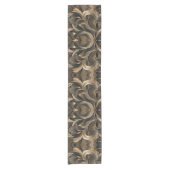 Golden Botanical Flow Elegant Korte Tafelloper (Voorkant)