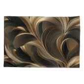 Golden Botanical Flow Elegant Kussensloop (Achterkant-Links)