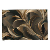 Golden Botanical Flow Elegant Kussensloop (Voorkant-Rechts)