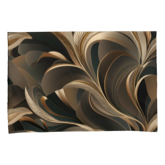 Golden Botanical Flow Elegant   Kussensloop (Voorkant-Rechts)