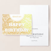 Golden Botanical Happy Birthday Folie Kaarten (Display)