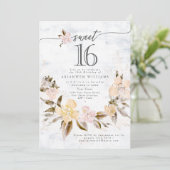 Golden bouquet Herfst roos Sweet 16 Kaart (Staand voorkant)