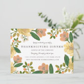 Golden Bouquet Thanksgiving Dinner Uitnodigen Kaart (Staand voorkant)