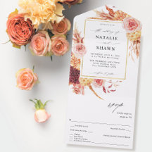 Golden Bourgogne en Blush Pink Floral Wedding