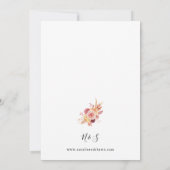 Golden Bourgogne en Blush Pink Floral Wedding Kaart (Achterkant)