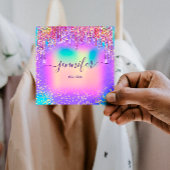 Golden Boutique Shop Glitter Drivers Holograaf Vierkante Visitekaartje