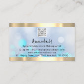 Golden Boutique Shop QR CODE Logo lichtblauw Visitekaartje (Achterkant)
