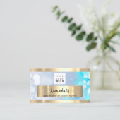 Golden Boutique Shop QR CODE Logo lichtblauw Visitekaartje (Staand voorkant)