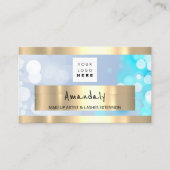 Golden Boutique Shop QR CODE Logo lichtblauw Visitekaartje (Voorkant)