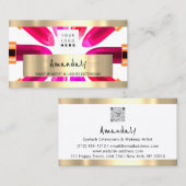 Golden Boutique Shop QR CODE Logo Makeup Artist Visitekaartje (Voorkant / Achterkant)