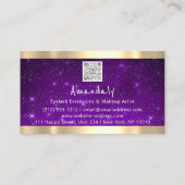 Golden Boutique Shop QR CODE Paarse sterren Visitekaartje (Achterkant)