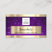 Golden Boutique Shop QR CODE Paarse sterren Visitekaartje (Voorkant)
