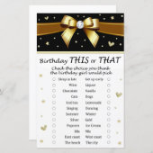 Golden bow Birthday Dit of dat spel (Voorkant / Achterkant)