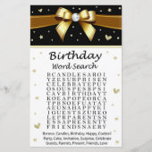 Golden bow Birthday Word Search Game (Voorkant)