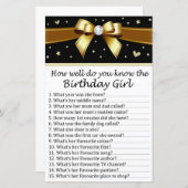 Golden bow Hoe goed ken je het verjaardagsmeisje? (Voorkant / Achterkant)