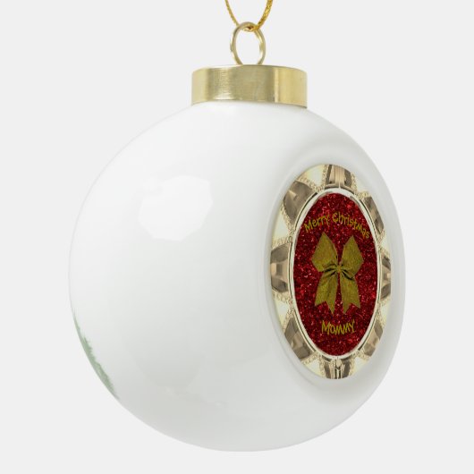 Golden Bow Keramische Bal Ornament (Links)