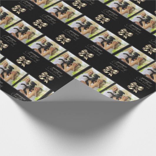 Golden Bow Kerstfoto inpakpapier (Hoek)